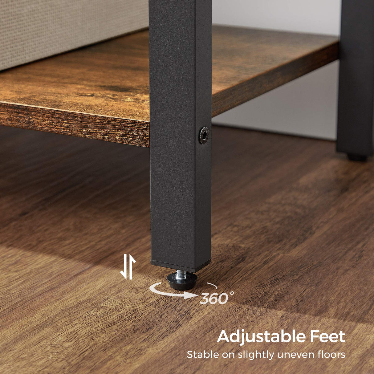 VASAGLE 4-Tier Rustic Brown & Black Bookshelf for Home & Office Storage VASAGLE