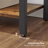 VASAGLE 4-Tier Rustic Brown & Black Bookshelf for Home & Office Storage VASAGLE