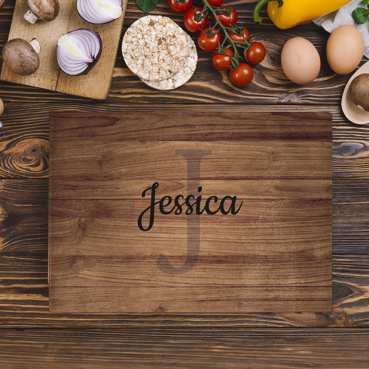 Glass Cutting Board for Countertop, Wooden Effect Cutting Board, Shatter Resistant, Dishwasher Safe, Custom and Decorative Kitchen Essential for Fardes