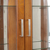 Ball & Cast Lighted Curio Cabinet,6-Tier Glass Display Cabinet with Adjustable Glass Shelves and Mirrored Back Panel for Living Room,E26 Light Blub not Included,Oak Ball & Cast