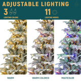 YITAHOME Pre-Lit Flocked Artificial Christmas Tree with Remote, 6.5 FT Snow Flocked Natural Layered Christmas Tree with 760 PE & PVC Mixed Tips and 350 Lights for Home, Office, Party Decoration YITAHOME