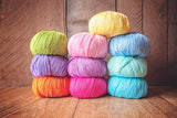 Studio Sam Pure Cotton Yarn Set for Knitting and Crochet. Pack of 10 Skeins, Total 1850 Yards. Great for Baby Blankets and Clothes. Boho Brights Collection. Studio Sam and Co