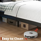 LIKIMIO Twin Bed Frames with Lighted Headboard, Upholstered Modern Cama Twin Platform Bed with Heavy Duty Supports, No Box Spring Need, Noise Free, Easy Assembly, Black LIKIMIO