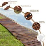 Spurgehom 12FT Wooden Garden Pathway Straight Outdoor Walkway Roll Out Cedar Wood Patio Flooring Path Decorative Lawn Patio Pavers Boardwalk Beach Wedding Party (Brown) Spurgehom