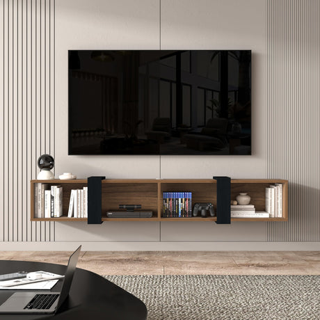 Atelier Mobili Floating TV Stand 75 Inch, Wall Mounted Entertainment Center, Shelf for Under TV, Console, Walnut ATELIER MOBILI THE LEADER OF THE INTERCHANGEABLE FURNITURE