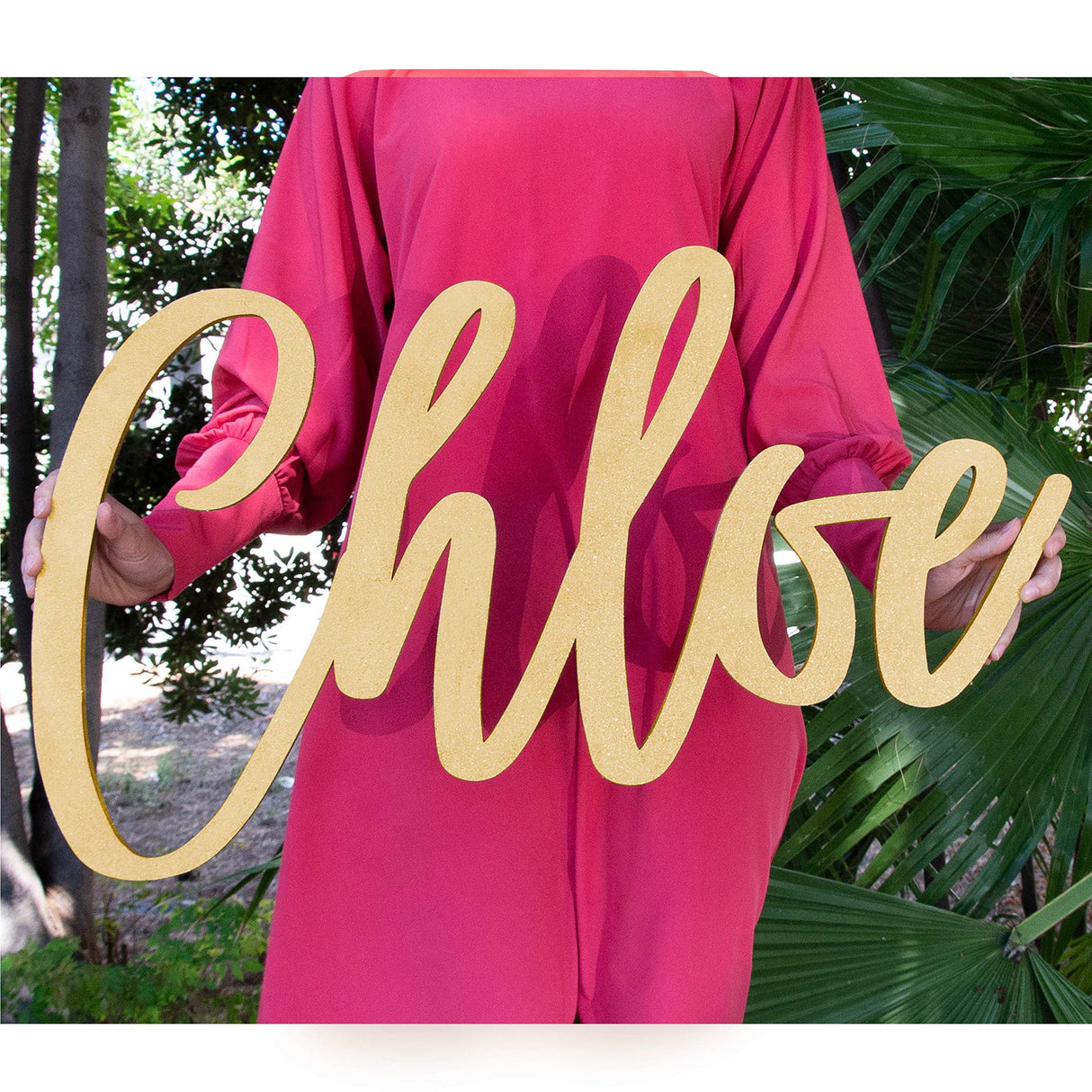 Personalized Wood Fiberboard Painted Name Sign 12", 17", 23", 35" Wide Options Custom Baby Name Sign for Nursery Décor Personalized Gift Land