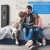 Barska Quick and Easy Dual Access Digital Biometric Fingerprint & Keypad Code Rifle Firearm and Long Gun Safe for Home - 11 Position BARSKA