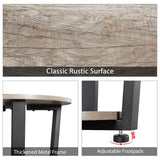 Yaheetech Farmhouse Round End Table with Storage Shelf, 2 Tier Side Table with Metal Frame and Sturdy Wood, Sofa Side Table for Living Room Small Spaces, Easy Assembly, Gray Yaheetech