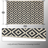 SAND MINE Reversible Mats, Plastic Straw Rug, Modern Area Rug, Large Floor Mat and Rug for Outdoors, RV, Patio, Backyard, Deck, Picnic, Beach, Trailer, Camping, Black & Beige, 6' x 9' SAND MINE