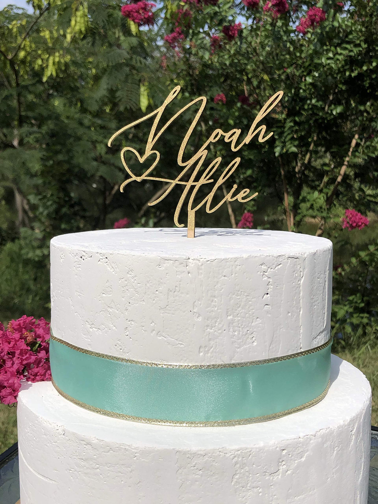 Personalized Rustic Name Wedding Cake Topper | Custom Cake Topper | Wood Cake Topper designLEE Studio