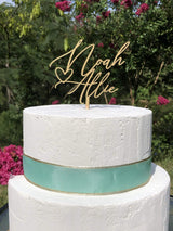 Personalized Rustic Name Wedding Cake Topper | Custom Cake Topper | Wood Cake Topper designLEE Studio