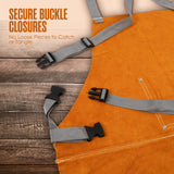 Houseables Leather Welding Apron, Fire Resistant Welder Smock, 23 x 35 Inch, Large, 2 Pockets, Kevlar Stitching, Safety Accessory For Blacksmithing, Carpentry, Torch Work, Roofing, Woodworking, Garage Houseables