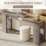 Tribesigns 70.9-Inch Long Console Table, Farmhouse Wooden Entryway Sofa Table Behind Couch, Narrow Entry Console for Living Room, Hallway, Entrance, Foyer, Grey Tribesigns