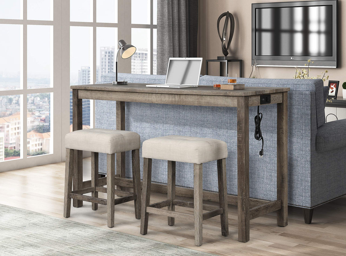 Cooper Antique Oak Rectangle Bar Table by Best Master Furniture Best Master Furniture