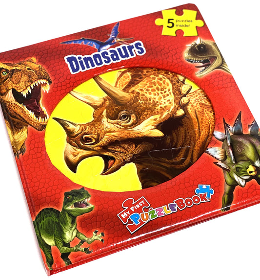 Phidal Dinosaurs My First Puzzle Book - Jigsaw Puzzles for kids, 10-page board book, 5 puzzles to enjoy