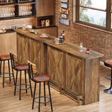 Tribesigns 63-Inch Bar Table, 2-Tier Bar Cabinet Height Pub Table with Footrest, Modern Coffee Cabinet for Home Kitchen, Large Home Unit Liquor Furniture, Bistro, Dining Room, Living Room, Brown Tribesigns