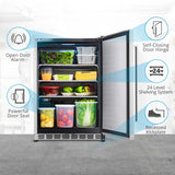 NewAir 24" Outdoor Beverage Refrigerator | 5.3 Cubic Feet Storage| Weatherproof Stainless Steel Fridge | Built-In or Freestanding Outdoor Patio Fridge For Beer, Wine, Food NCR053SS00 NewAir