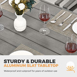 HAPPATIO 5-Piece Patio Outdoor Dining Set - All Aluminum Outdoor Patio Table and Chairs Set for 4 Includes 1 Square Dining Table and 4 Dining Chairs, Patio Outdoor Dining Set for Lawn or Garden HAPPATIO