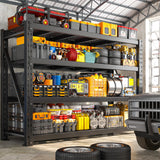 Bepatio 9400LBS Garage Shelving 67.6W Storage Shelves Adjustable Metal Shelving 4 Tier Garage Storage Shelves Utility Shelf for Warehouse Basement Shop, Black 67.6''Wx23.7''Dx72''H, 2PCS Bepatio