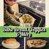 Large Round Pizza Stone for Oven - 16 inch Pizza Stone for Grill with Handles, Peel and Cutter Set - Baking Stone for Bread - Pizza Making Kit Accessories - Gifts for Food Lovers Ritual Life