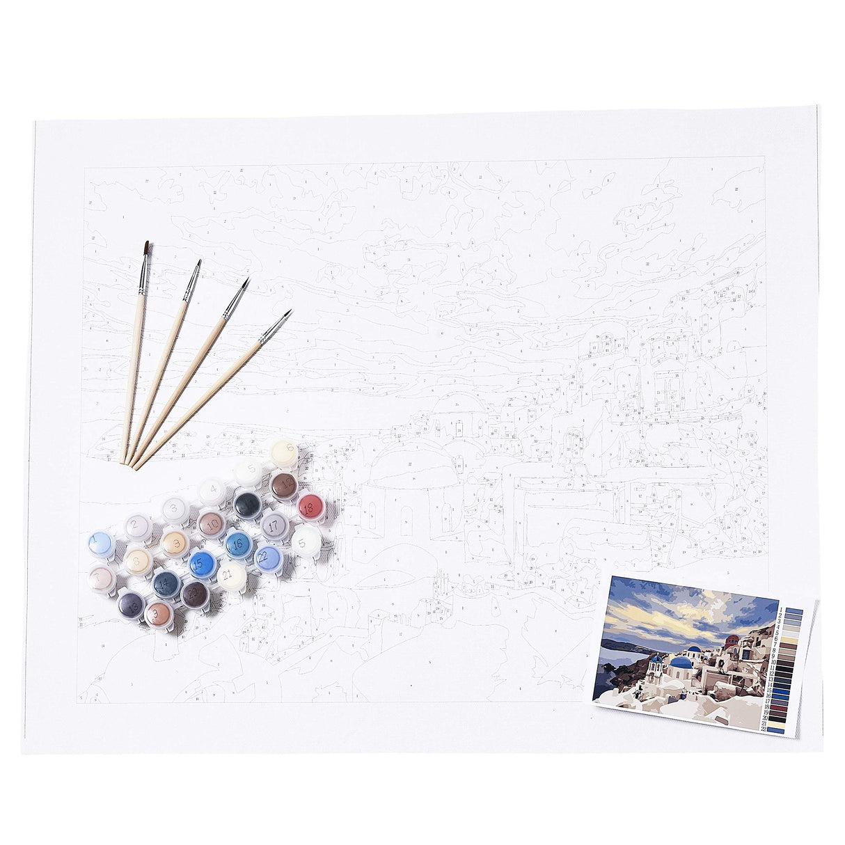 Modern Monet Greek Greece Paint by Numbers Kits for Adults, 16x20. As Seen On Shark Tank Modern Monet