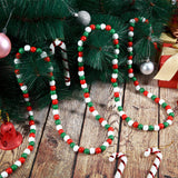 16 Feet Christmas Wooden Bead Garland Christmas Wood Bead Garland Decor Xmas Candy Cane Decoration Farmhouse Rustic Bead Tree Decoration for Holiday Party(Mixed Red, White, Green) Hicarer