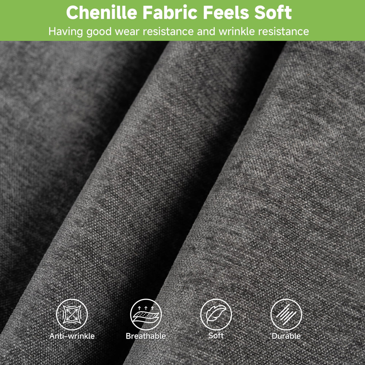 Real Relax 80'' Sofa Bed, L Shaped Chenille Sleeper Sofa Couch with Pull Out Bed and Chaise Storage for Living Room, Apartment and Office, Dark Gray Real Relax