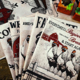 Bencailor 6 Pcs Farmhouse Kitchen Towels Chicken Rooster Kitchen Decor Farm Animal Hand Towels for Cooking Baking Housewarming Gift,15.75 x 23.62 inch(Retro Gray,Barn Farm) Bencailor