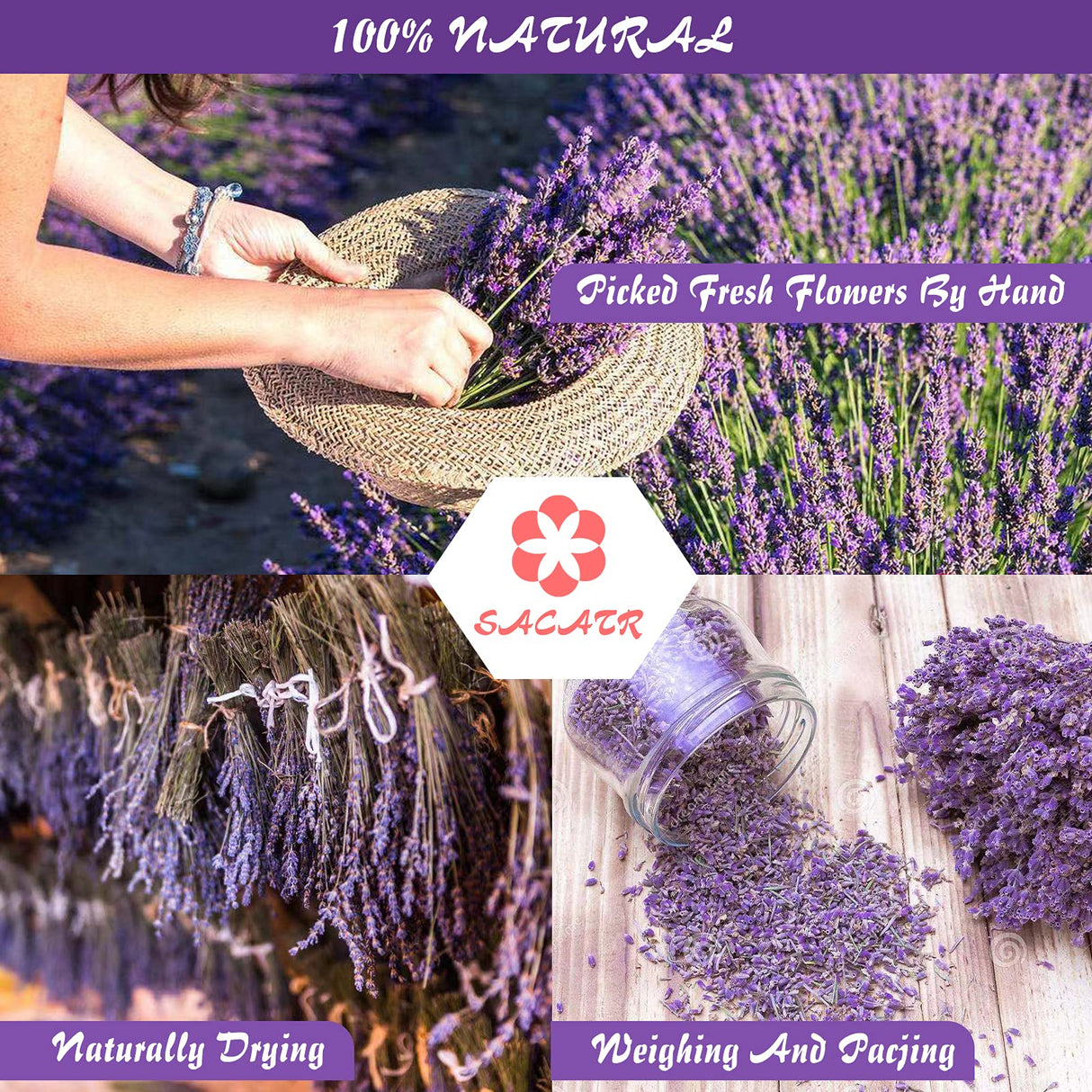 40 Bags Natural Dried Flowers Kit, Natural Dried Herbs with 2 Mesh Drawstring Bag for Soap,Candle,Resin Jewelry Making,Bath,Nail - Rose Petals,Rosebuds,Lilium,Jasmine,Don't Forget Me and More SACATR