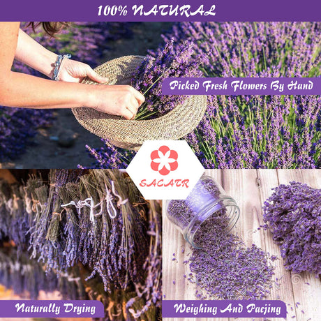 40 Bags Natural Dried Flowers Kit, Natural Dried Herbs with 2 Mesh Drawstring Bag for Soap,Candle,Resin Jewelry Making,Bath,Nail - Rose Petals,Rosebuds,Lilium,Jasmine,Don't Forget Me and More SACATR