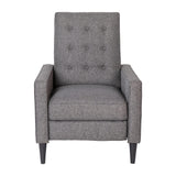 Flash Furniture Ezra Ezra Pushback Recliner - Mid-Century Modern Gray Fabric Upholstery - Button Tufted Back - Residential & Commercial Use Flash Furniture