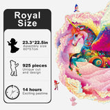MYS Aurora Wooden Jigsaw Puzzles for Adults, Unicorn Jigsaw Puzzles 925 Pieces, Unique Animal Shaped Wooden Puzzles for Adults and Kids, Family Game 23.3x22.5 Inch Mys Aurora