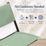 Best Choice Products 3-Piece Patio Bistro Dining Furniture Set w/Textured Glass Tabletop, 2 Steel Folding Chairs, Polyester Fabric - Sage Best Choice Products