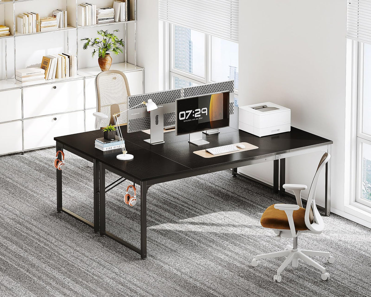 Coleshome 71 Inch Computer Desk, Modern Simple Style Desk for Home Office, Study Student Writing Desk, Black Coleshome