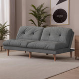 Flamaker Futon Sofa Bed Fabric Couch Adjustable Sleeper Sofa Bed for Small Apartment Modern Convertible Futon Set, Gray Flamaker