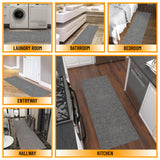 Ottomanson Washable 2x5 Non Slip Runner Rug, Ultra Thin Hallway Rug with Rubber Backing, Solid Design Rug for Kitchen Bedroom or Living Room, Gray, 20" x 59" Ottomanson