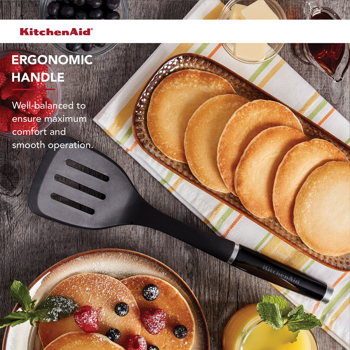 KitchenAid Classic Slotted Turner, One Size, Black 2, 13.66-Inch KitchenAid