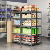 Topeakmart 2 PCS 5-Tier Utility Shelves, Metal Storage Shelves Garage Shelving Unit Adjustable Garage Storage Shelves Storage Racks Heavy Duty Shed Shelving - Dark Gray, 27.5 x 12 x 60 Inch Topeakmart