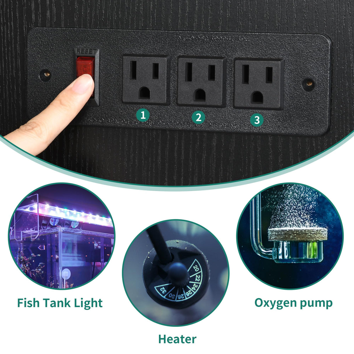 DWVO Heavy Duty Metal Aquarium Stand with Power Outlets, Cabinet for Fish Tank Accessories Storage - Suitable for 40-50 Gallon Fish Tank Stand, Turtle Tank, Reptile Terrarium, 660LBS Capacity, Black DWVO