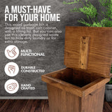 Peaceful Classics Wood Garbage Bin Cabinet - Wooden Trash Can w/Hidden Design, Stylish Kitchen Garbage Can, Amish Made Cabinet Hidden Trash Can, Handmade Waste Bin Cabinet Storage (Cherry) Peaceful Classics