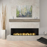 Pearl Mantels 492-72-WEATHER Acacia Wood Fireplace Mantel Shelf, 72", Weathered Finish Pearl Mantels