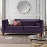 Jennifer Taylor Home Kinsley 84" Modern Tuxedo Tufted Sofa, Purple Velvet Jennifer Taylor Home