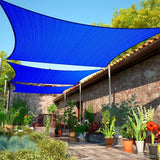 ShadeMart 12' x 15' Blue Sun Shade Sail UPF50 Rectangle smTAPR1218 Canopy Fabric Cloth Screen, Water and Air Permeable & UV Resistant, Heavy Duty, Carport Patio Outdoor - We Customize Size ShadeMart
