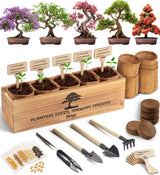 AVERGO Bonsai Tree Kit for Beginners – 5X Unique Japanese Bonzai Trees | Complete Indoor Starter Kit for Growing Bonsai Plants with Tools & Planters – Gardening Gifts for Women & Men AVERGO