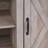 ROCKPOINT 58inch Barn Door TV Stand Entertaiment Media Console Center Industrial Style , Grey Wash ROCKPOINT