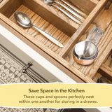 Simply Gourmet Measuring Cups and Spoons Set of 12, 304 Premium Stainless Steel, Stackable Cups Long Handle Spoons Fits Narrow Jars, Kitchen Gadgets for Liquid & Dry Ingredients Cooking Baking Simply Gourmet