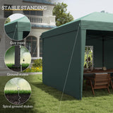 Outsunny 10' x 20' Pop Up Canopy Tent with 4 Sidewalls, Heavy Duty Tents for Parties, Outdoor Instant Gazebo with Carrying Bag for Garden, Patio, Green Outsunny