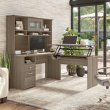 Bush Furniture Cabot 60W Office Desks for Home Office with Storage and Chrome Hardware | Elegant Computer Table with Drawers, Ash Gray Bush Business Furniture