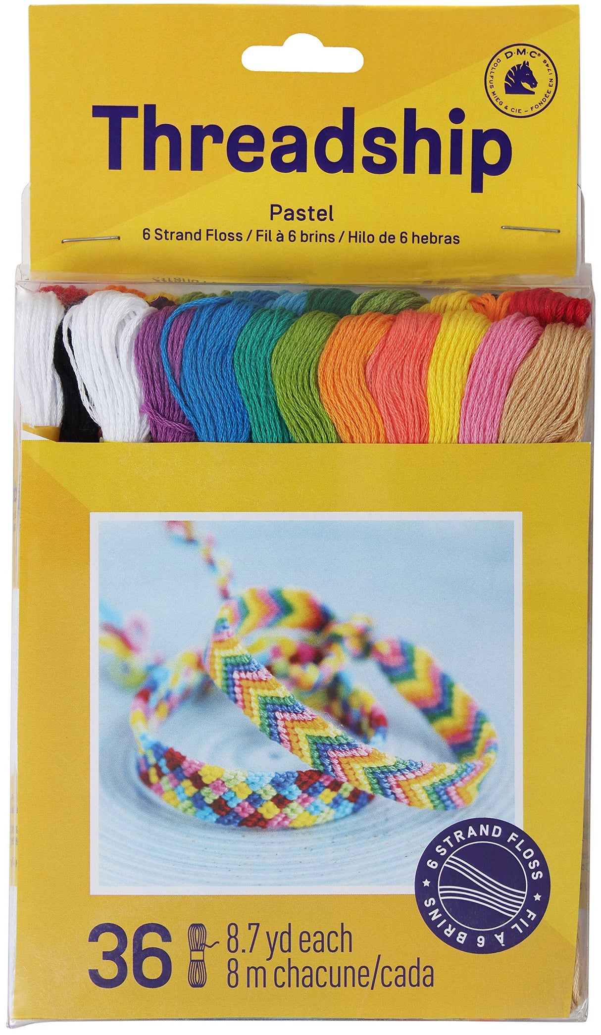 DMC PRISM-867 Prism Cotton Six Strand Floss Craft Thread, Pastel, 36/Pack DMC
