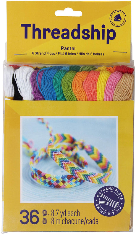 DMC PRISM-867 Prism Cotton Six Strand Floss Craft Thread, Pastel, 36/Pack DMC